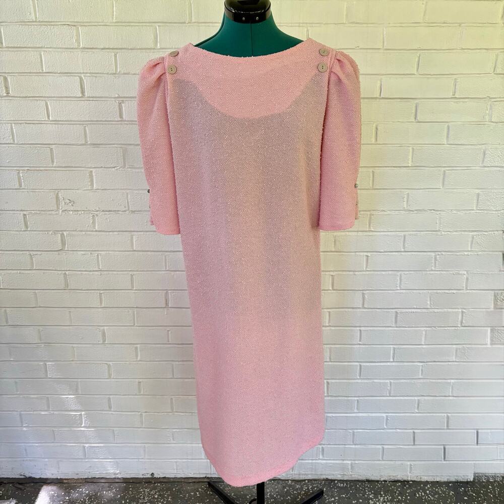 Vintage 80s pink midi shift dress